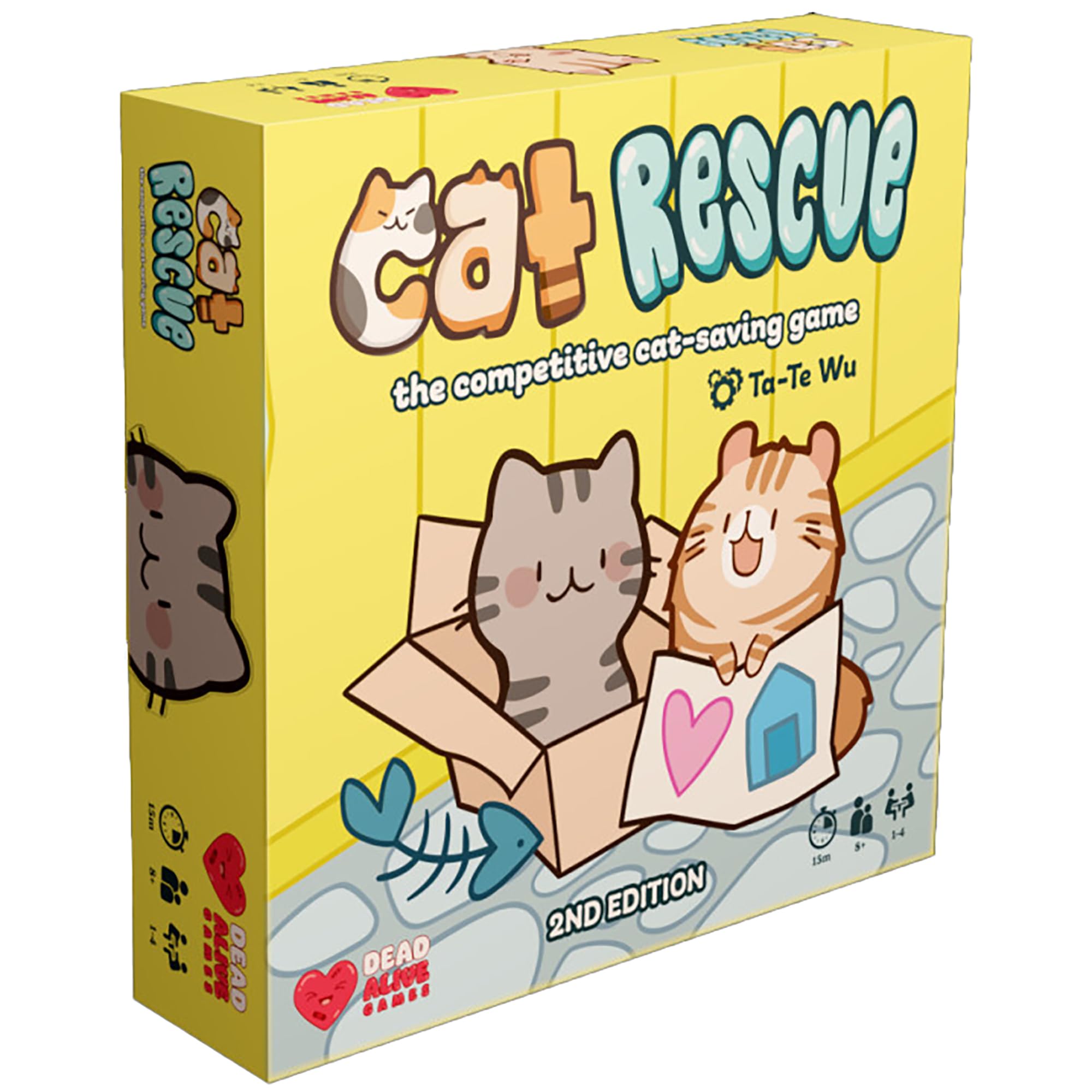 Dead Alive Games: Cat Rescue: 2nd Edition - Competitive Cat Saving Game, Rescue-Foster-Adopt, Puzzle Strategy & Matching, Family Kids 8+, 1-4 Players