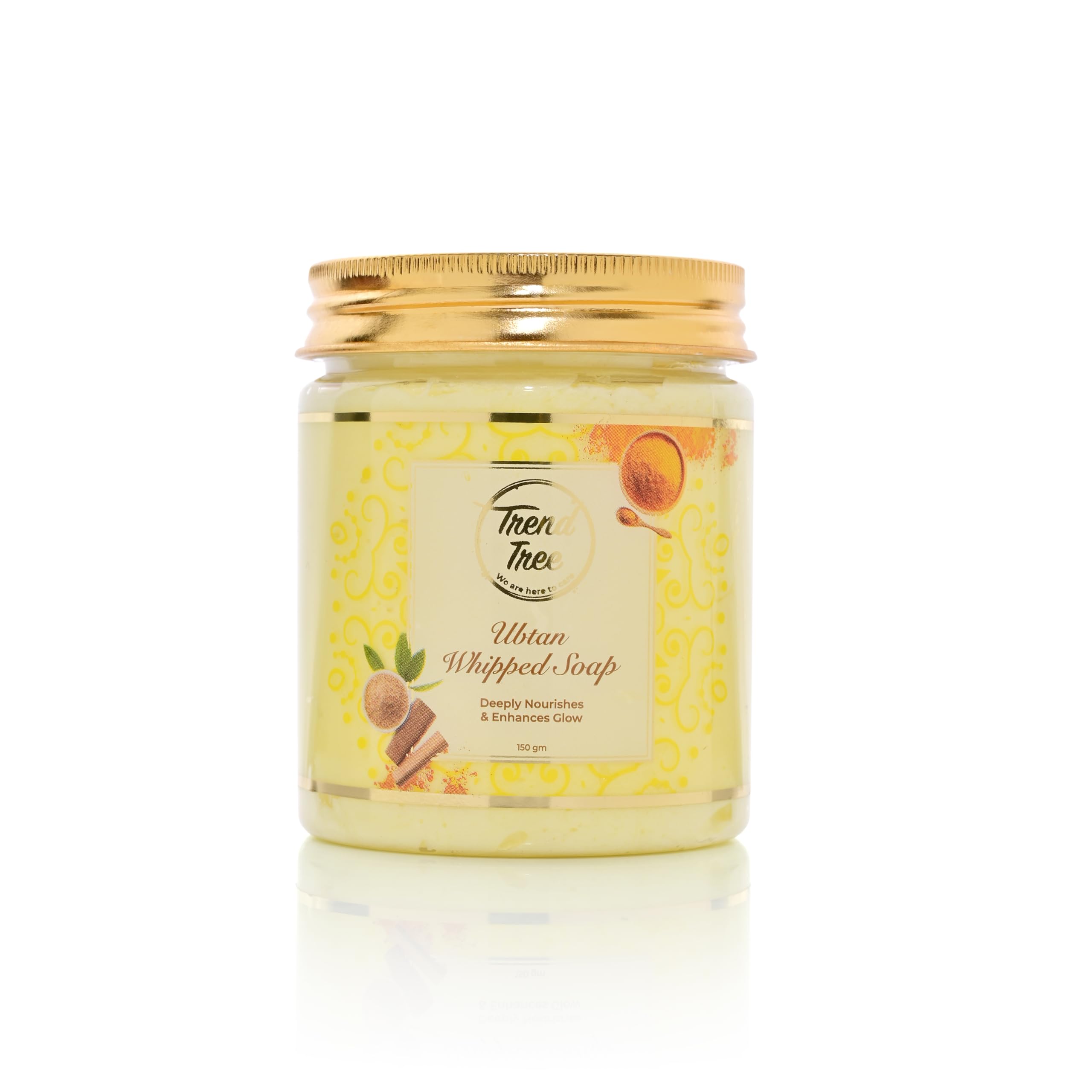 TRENDTREE® Ubtan Whipped Soap| with Rose Water, Coconut Water & Vitamin E | Hydrating Cleanser, Moisturizes Skin | Parabens & Cruelty-free Body Cleanser for Men & Women- 150 Gm