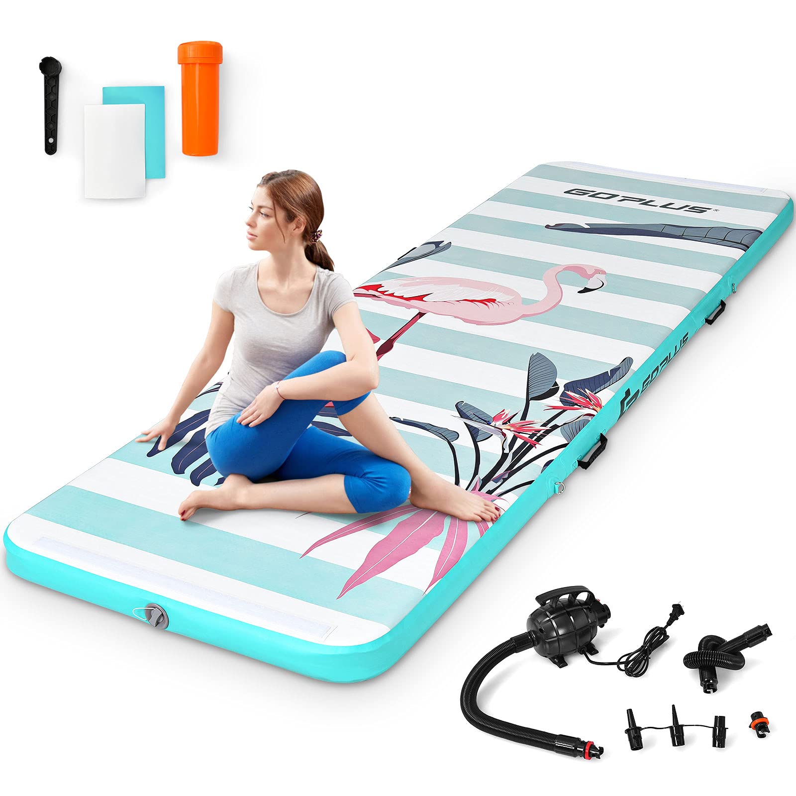 KM KM Fit Turnmatte Aufblasbar Airtrack Gymnastikmatte 4M Tumbling