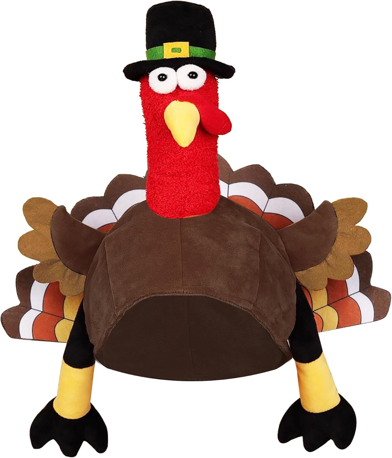 Thanksgiving Plush Turkey Hat for adults, Turkey Funny Hat for Thanksgiving Night Event - Image 2