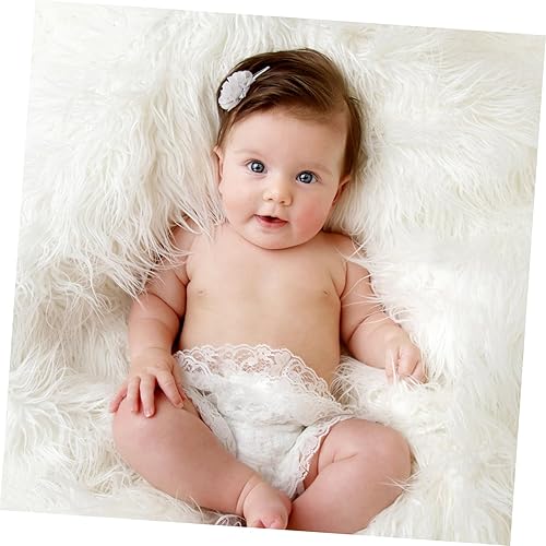 Miniatura 2 de Amosfun Alfombra de bebé recién nacido, ropa de bebé, ropa blanca para recién nacidos, manta de fotografía, accesorios para bebé, manta ondulada,