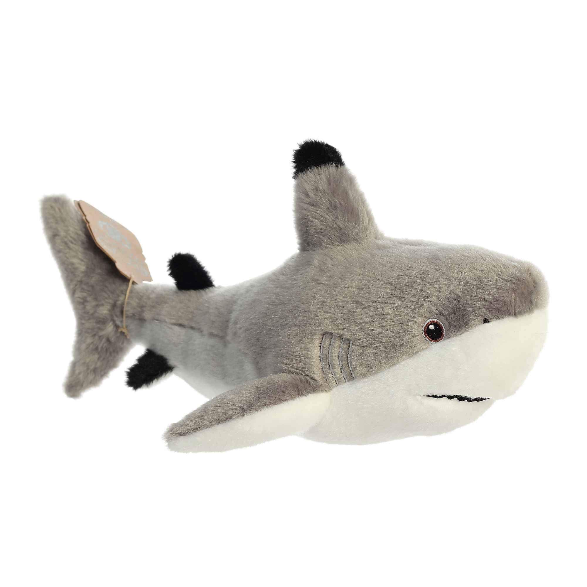 Aurora® Eco-Friendly Eco Nation™ Blacktip Shark wypchane zwierzę - świadomość środowiska - materiały z recyklingu - szary 38 cm