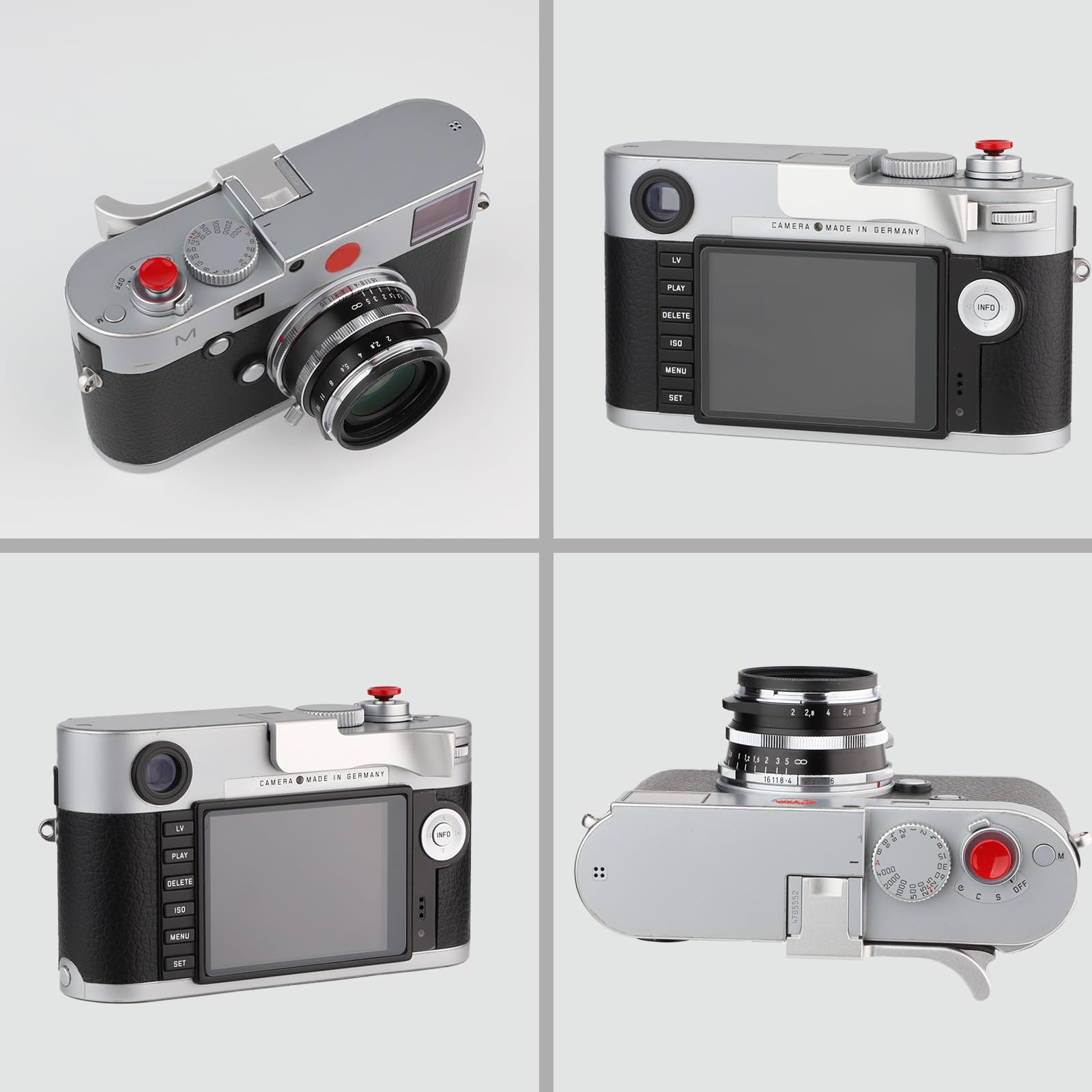 Haoge THB-M24S Griffe en métal pour appareil photo Leica M Typ240 M240, M-P Typ 240 M240P, M Typ262 M262, M-D Typ 262 Argenté