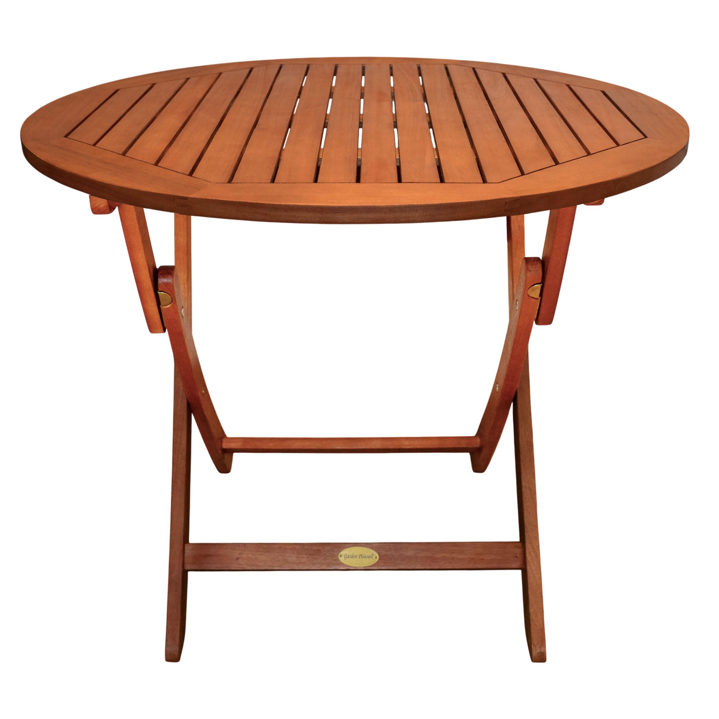 Spetebo XXL Eukalyptus Gartentisch Rund - 90 x 73 cm | Klapptisch, FSC Massiv Holz Geölt, Balkontisch Bistrotisch Beistelltisch Campingtisch Garten Esstisch