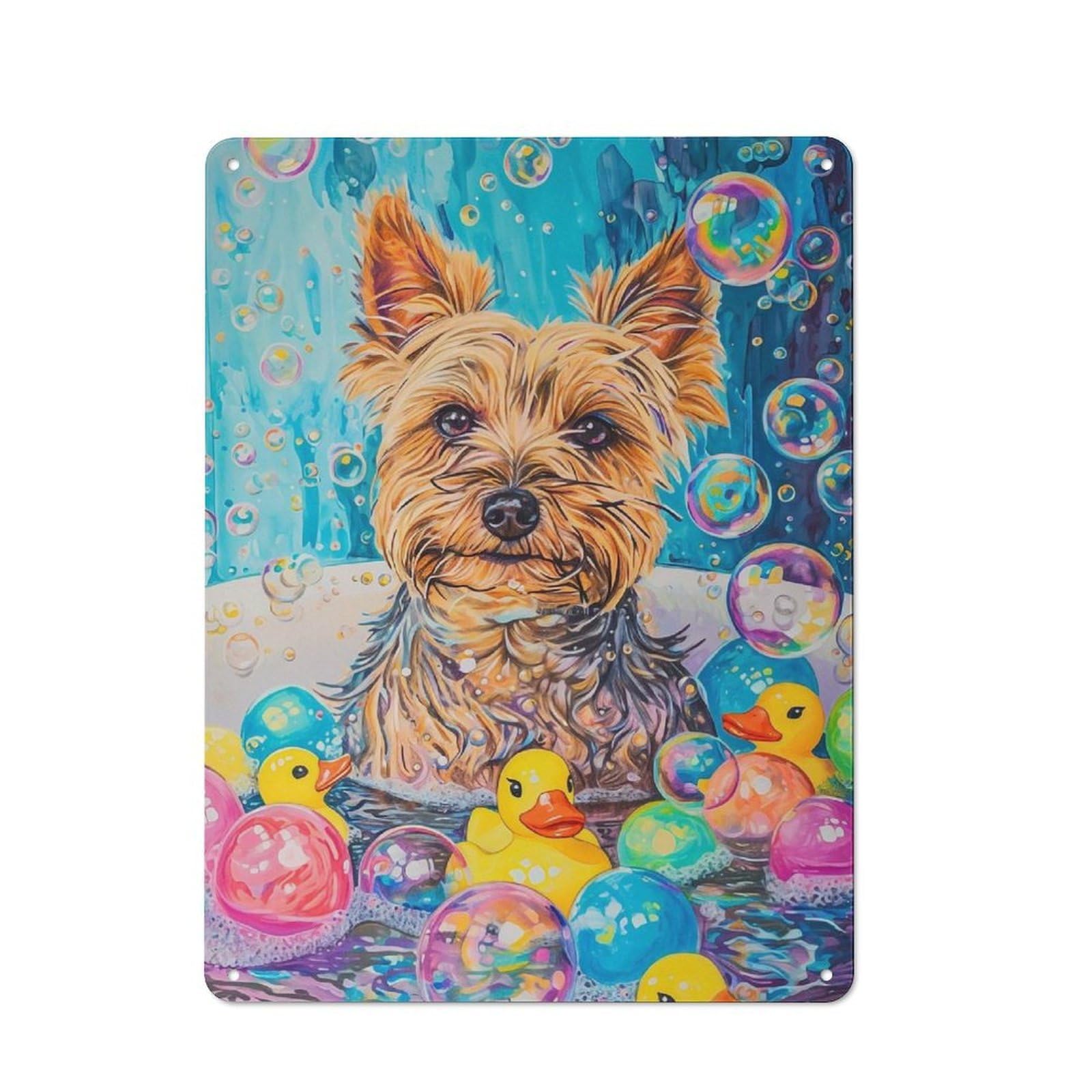 Junmoney Australian Terrier Dog Vintage Metal Sign 40X30cm For Man Cave Or Games Room, For Kitchen, Dining Room And Home Bar Wall Decor