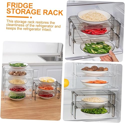 Miniatura 2 de 2 unidades de estantes para refrigerador, estantes organizadores de refrigerador, bandeja de clasificación multicapa, estantes apilables, estantes