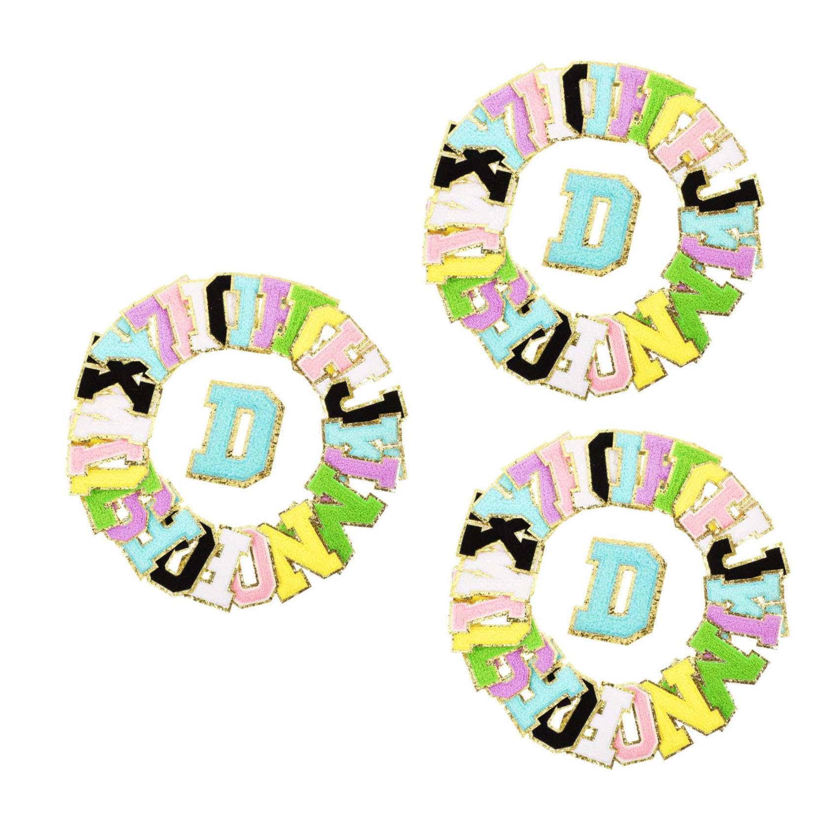 Lurrose 78pezzi Toppe Termoadesive Lettere Colorate Patch Ricamati Per Tessuti Adesivi Per Riparazioni e Decorazioni Su Abbigliamento Borse e Accessori