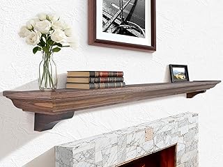 LXWZHK 72 Inch Fireplace Mantel Shelf with Corbels, Rustic Floating Shelf for Wall, Wooden Fireplace Mantle for TV Mounting & Living Room, Brown