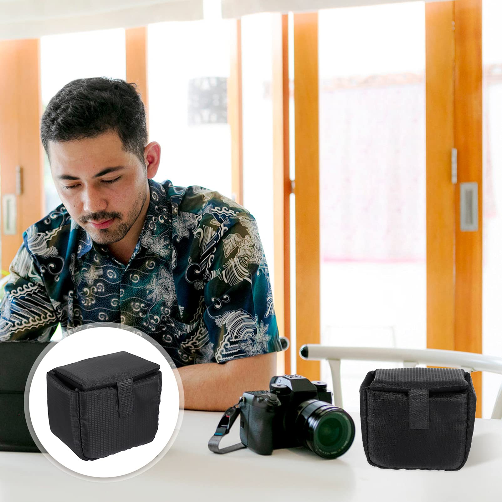 Mobestech 3piezas Funda De Lente De Cámara y Acolchada Estuche Protector para Fotografía Compatible Cámaras DSLR y Accesorios para Viajes y Almacenamiento Seguro