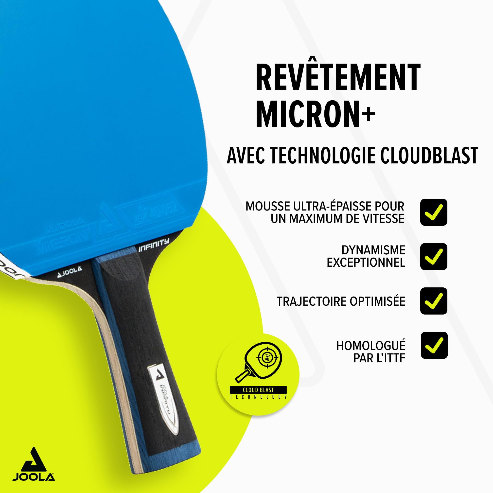 JOOLA White Infinity Z Carbon GL Raquette Tennis de Table Professionnelle Boîte Magnétique