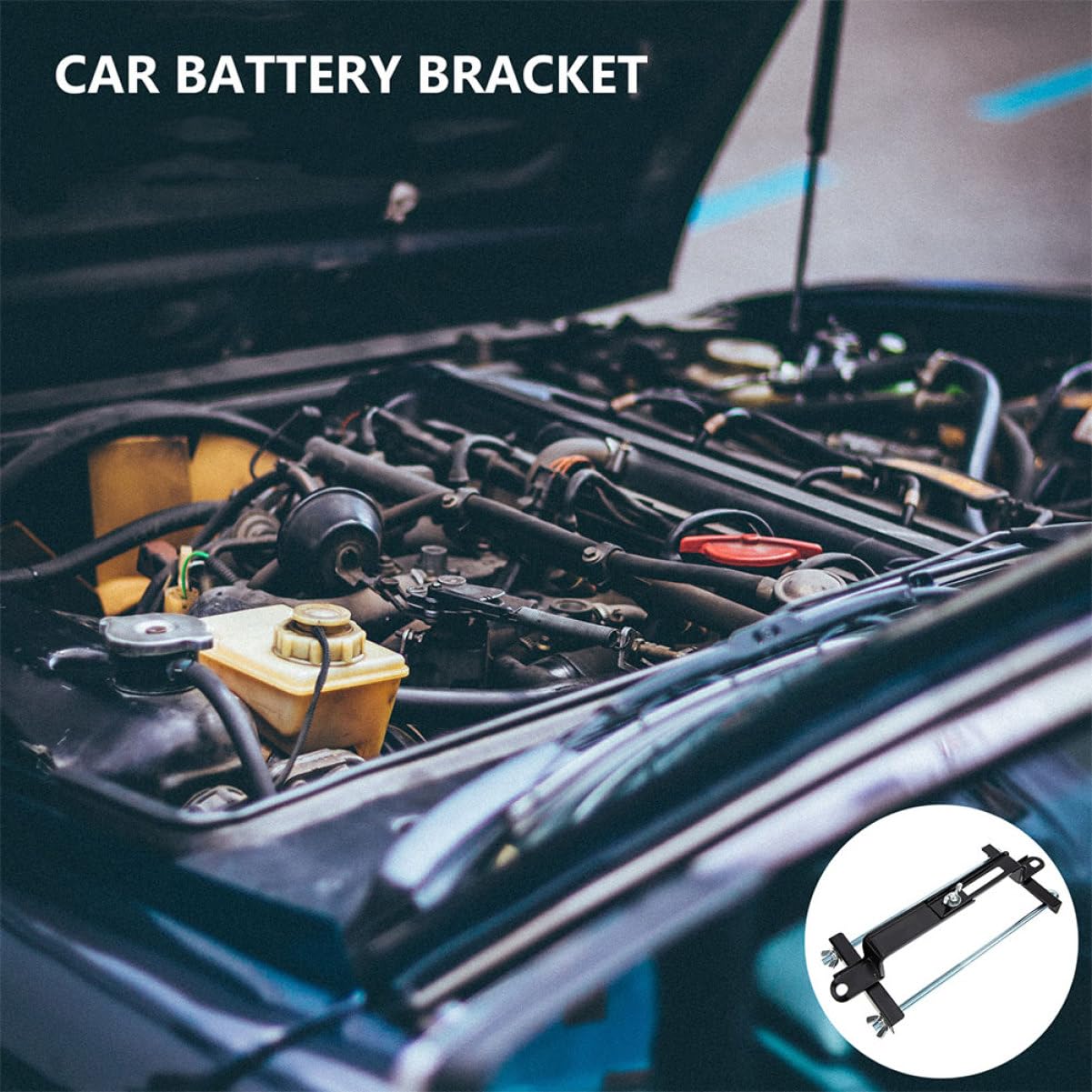 SOLUSTRE 2 pièces Support de Batterie Réglable pour Voiture Support de Fixation de Batterie Électrique Durable et Sûr