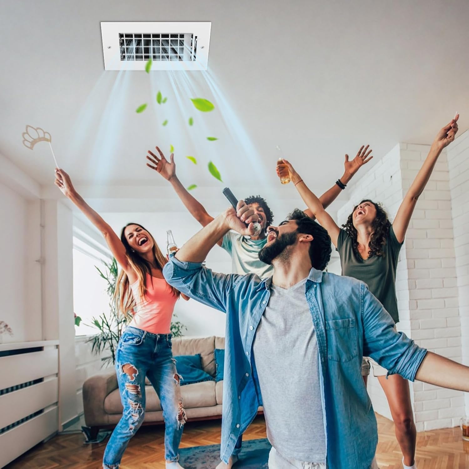 Blulu 6 Pack Fits 6 x 4 Inch Duct Opening Supply Air Grille Heavy Duty Steel Ceiling Register Grille, Air Vent Cover with Screws, Outer Dimensions 7.75"W x 5.75"H for Home Wall, Sidewall or Ceiling