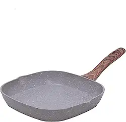 Mimo Style, Frigideira Grill Quadrado em Aço Inox Antiaderente e Cabo Soft-Touch Style Cook, Grafito 24 cm