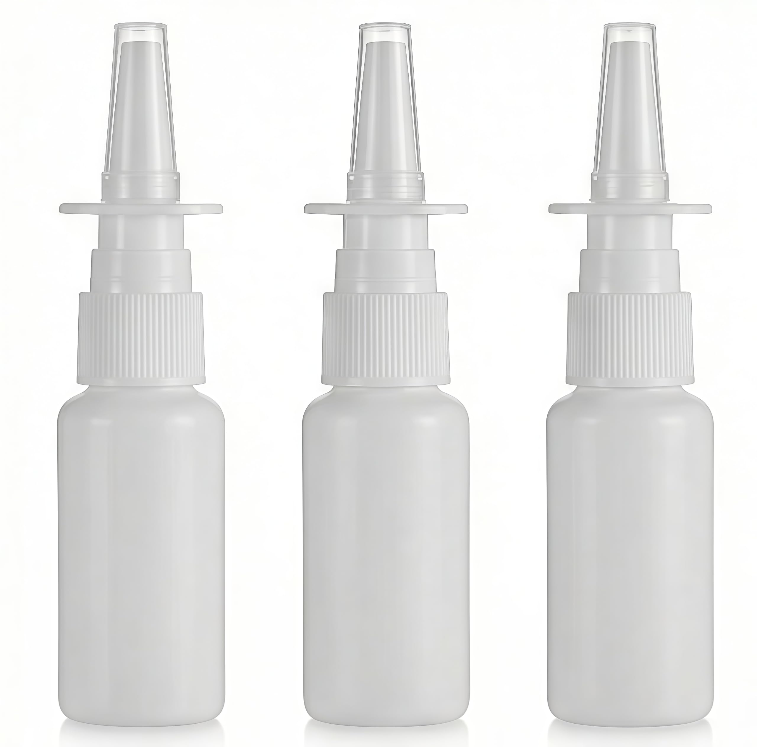 12 Pieces 15 ml /0.5 oz Empty Plastic Nasal Spray Bottles Plastic Nasal Spray Bottles Pump Sprayer Mist Nose Spray Refillable Bottle, White