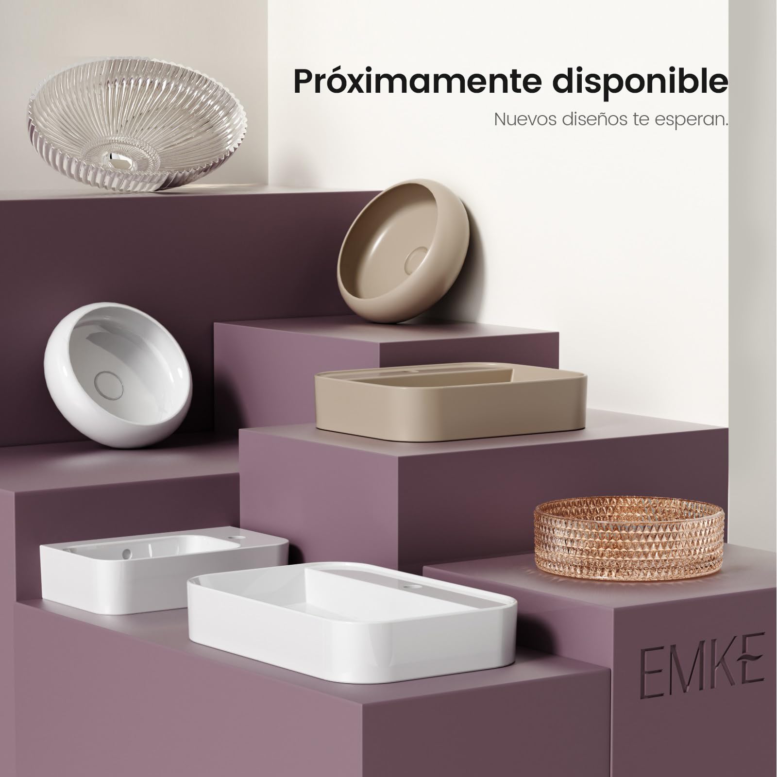 EMKE Lavabo rectangulaire - Lavabo pour salle de bain et toilettes d'invité - 40 × 40 × 11 cm, lavabo en céramique, blanc