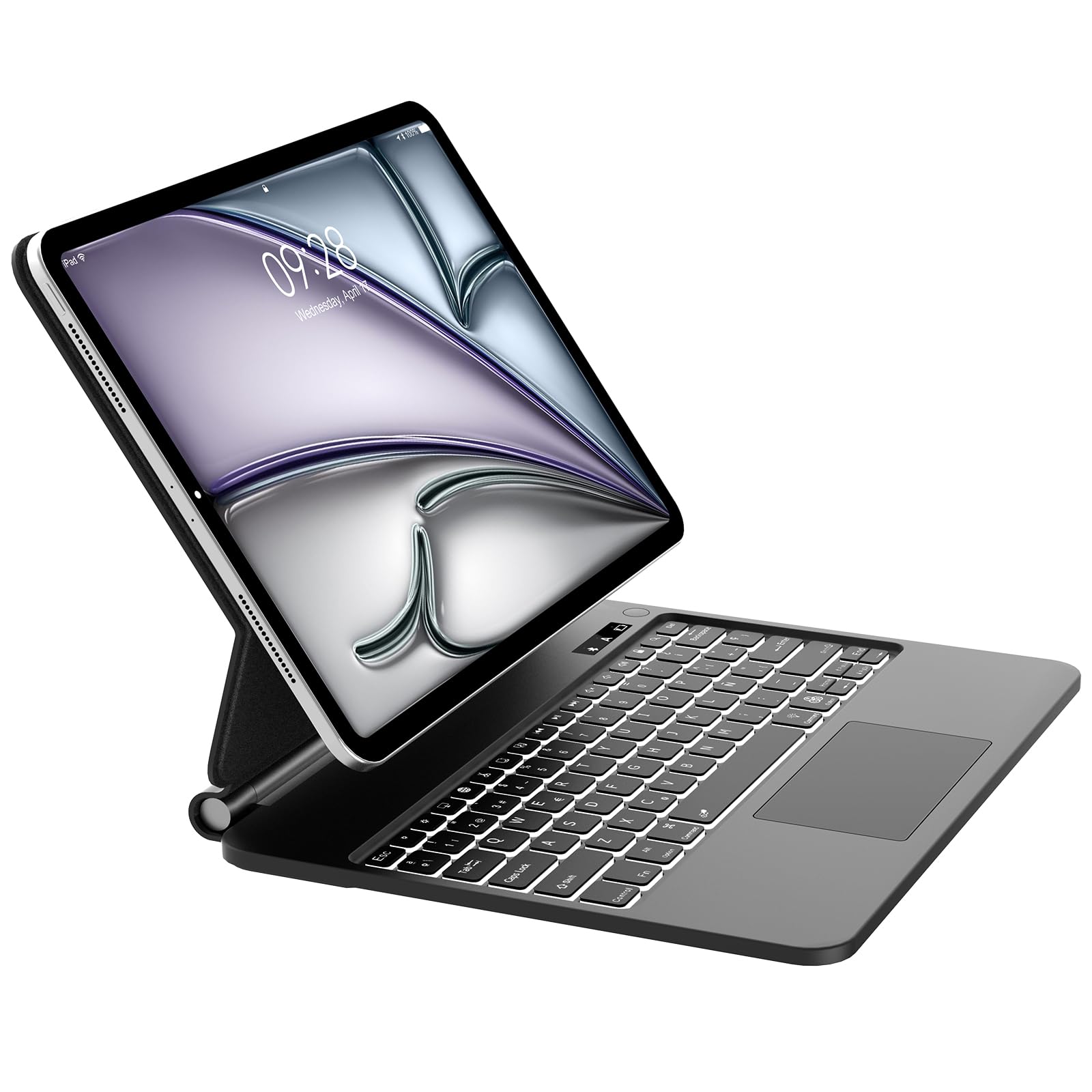 Teclado para iPad Air 13 M4 2026/ M3 2025/ M2 2024-Español Ñ Teclado para iPad Pro 12.9'' 2022/2021/2020/2018-Magic Keyboard Bluetooth Desmontable Retroiluminado para Air 13'', Negro