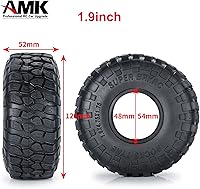 Vista 2 de Neumáticos de goma de 1.9 pulgadas con inserciones de espuma de 2.047 x 4.724 in para 1/10 RC Crawler Car A-xial Wraith 90018 90048 RR10 SCX10 D90