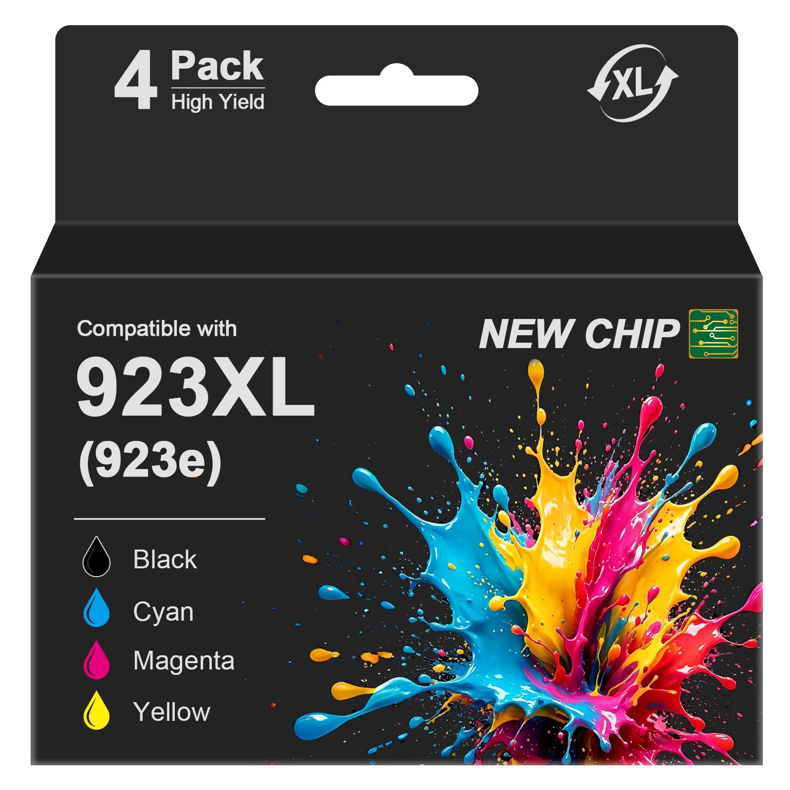 Photo 1 of 923XL 923e Ink Cartridges Combo Pack for HP Office Jet Pro 8130e 8125e for HP 923 923e 923XL HP923 Ink Cartridges Black and Color Work with HP Printers 8120e 8125e 8130e 8135e 8138e 8139e, 4 Pack