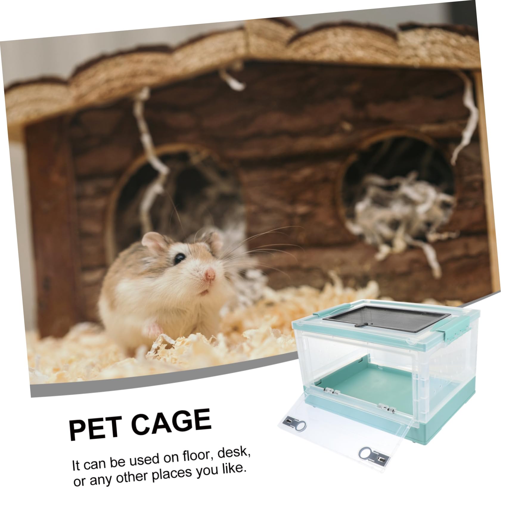 Hamsterbox aus Kunststoff, Blau, 1 Satz, Kompakt, Leicht zu Bedienen | Hamster, Haustierbedarf als Käfig Zubehör, Kleintier Käfig, Kasten für Kleine Tiere