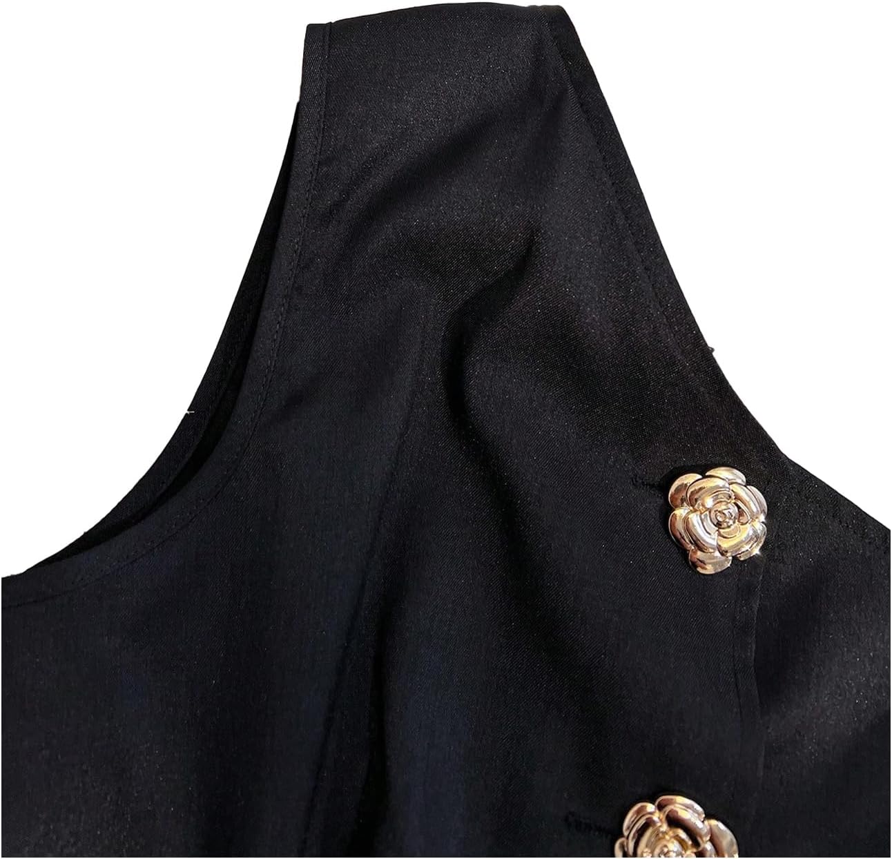 GORGLITTER Women's One Shoulder Blazer Vest Tops Sleeveless Metal Button Up Business Casual Work Suit Top Dressy Trendy - Image 4