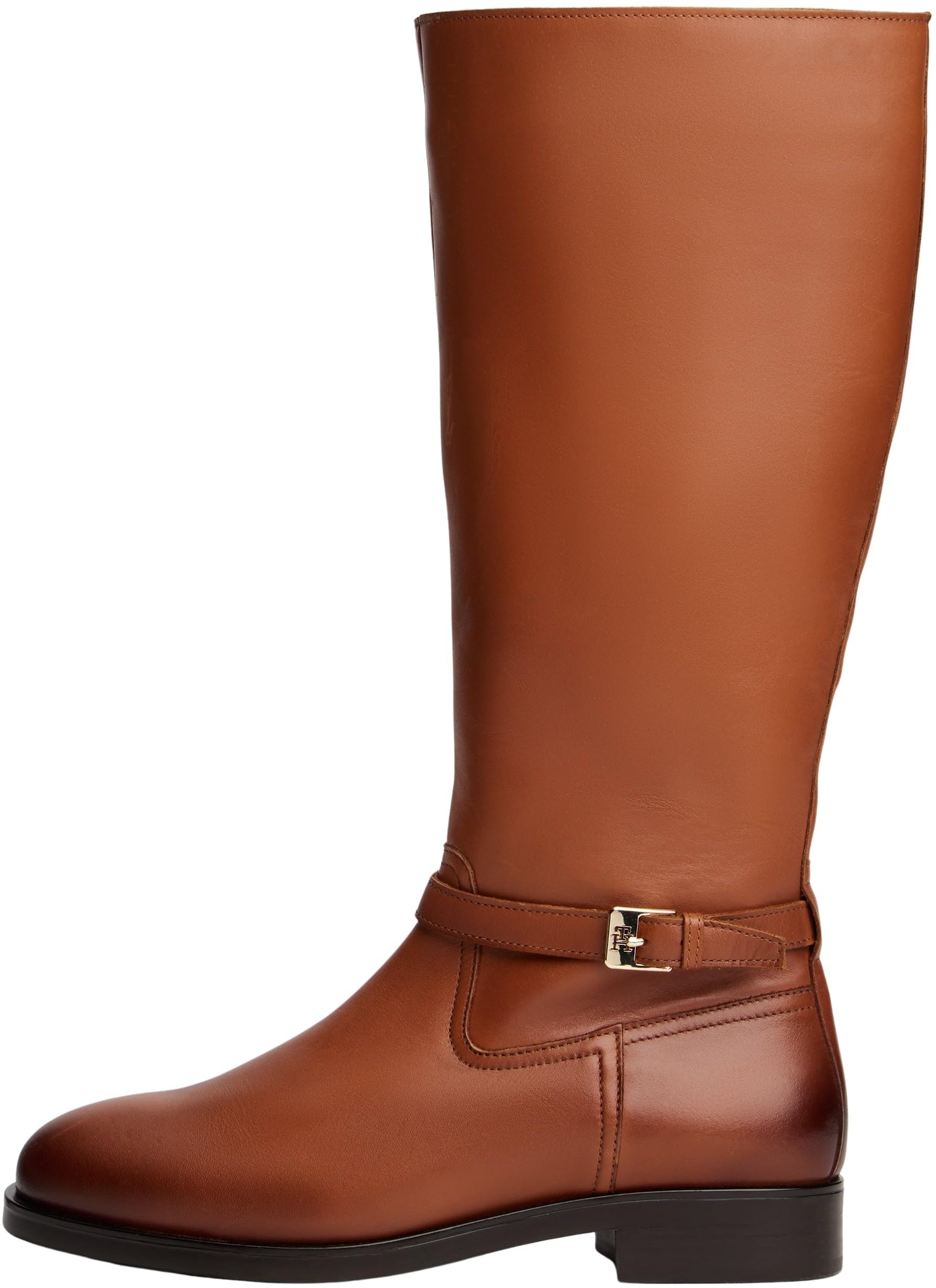 Tommy Hilfiger Women's Buckle Leather Riding Boots, Brown (Cinnamon Bark), 3.5