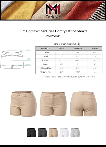 Miniatura 7 de MixMatchy Pantalones cortos casuales con puños y bolsillos para mujer