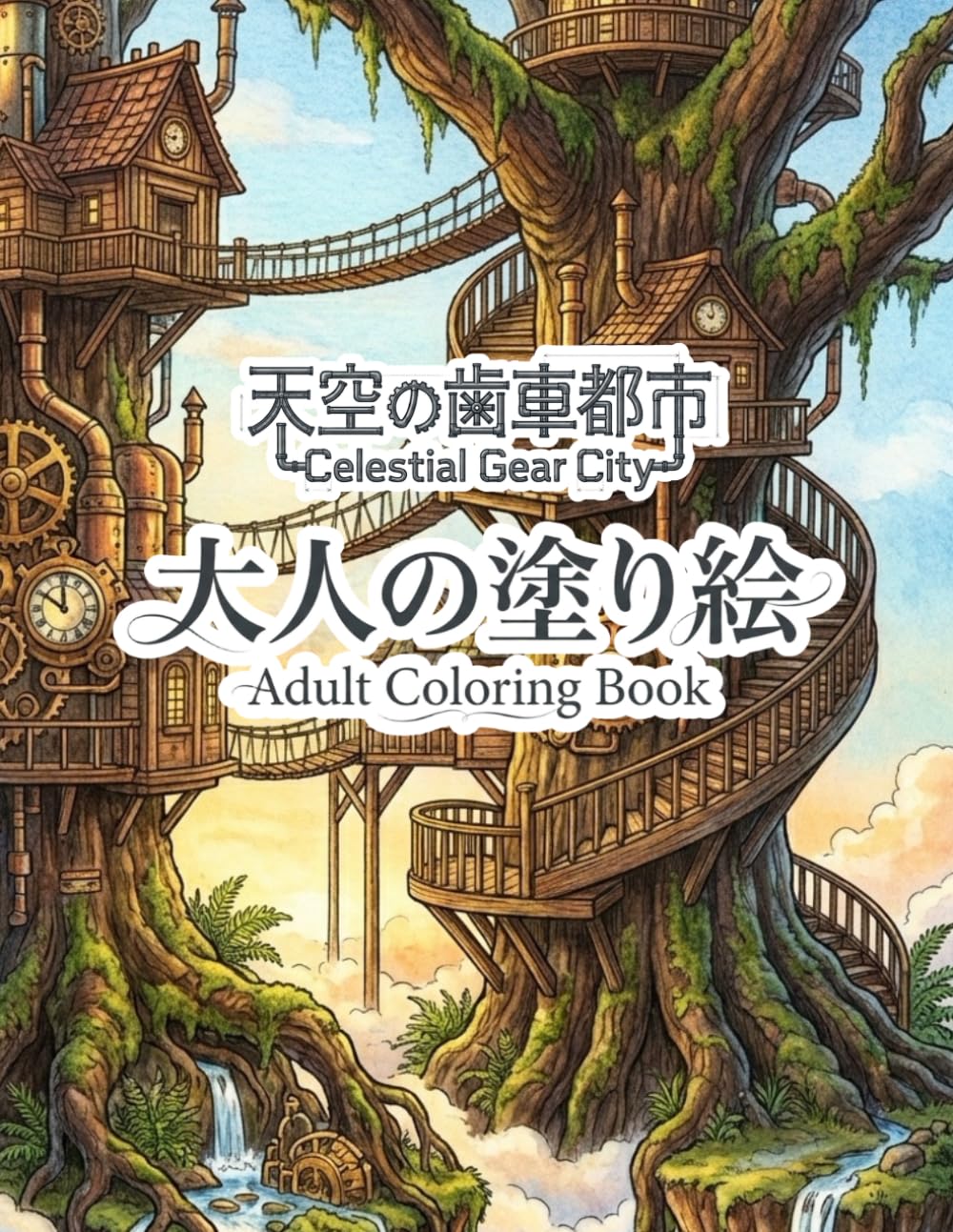 天空の歯車都市 Celestial Gear City: 大人の塗り絵 Adult Coloring Book