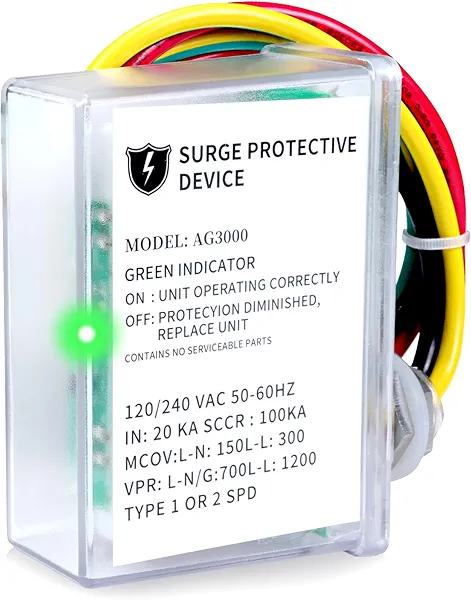 AG3000 HVAC Surge Protector 120/240V – Universal Mini Split Surge Protective Device with TPMOV Technology, Type 4X Watertight Enclosure, LED Status Indicator, Comprehensive Surge Protection