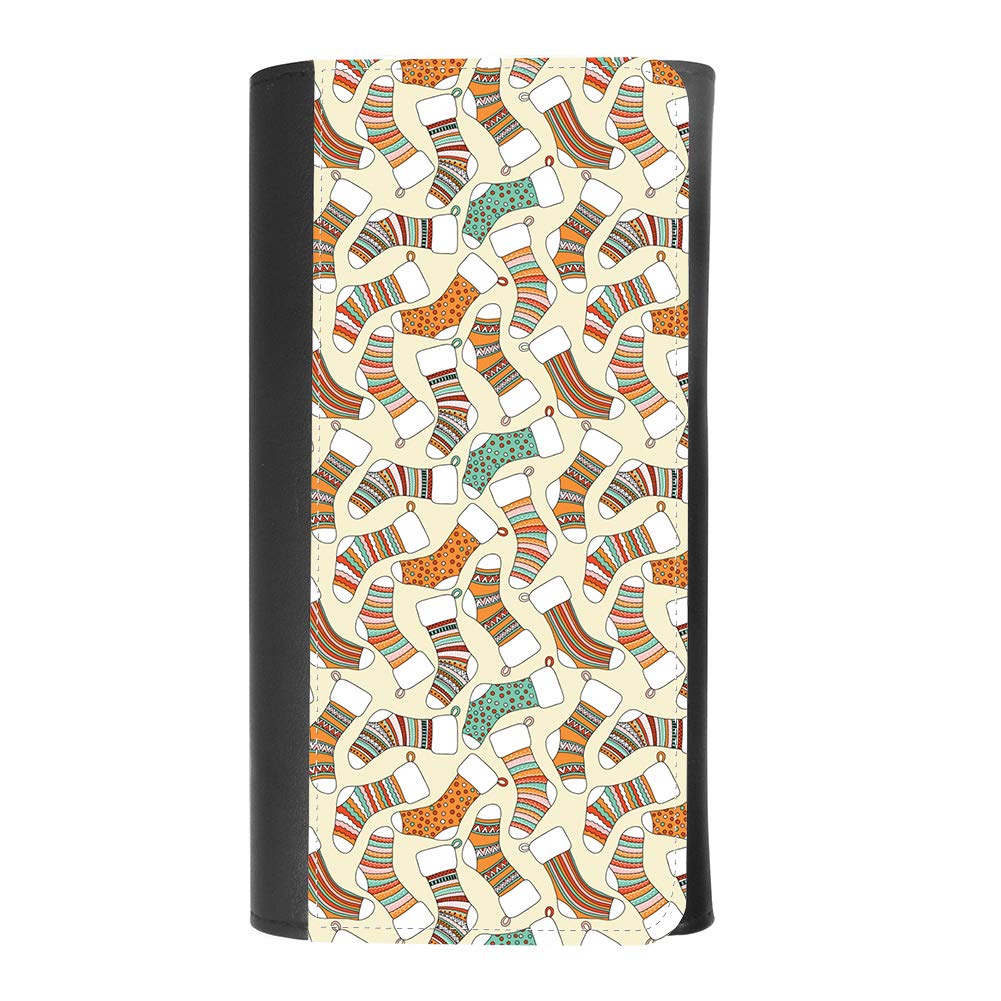 Lhoste(Various Stocking Pattern) women's Patterned Leather Buckle Trifold Wallet Bag Pouch Holster With Credit Card Holder insurance for smartphones