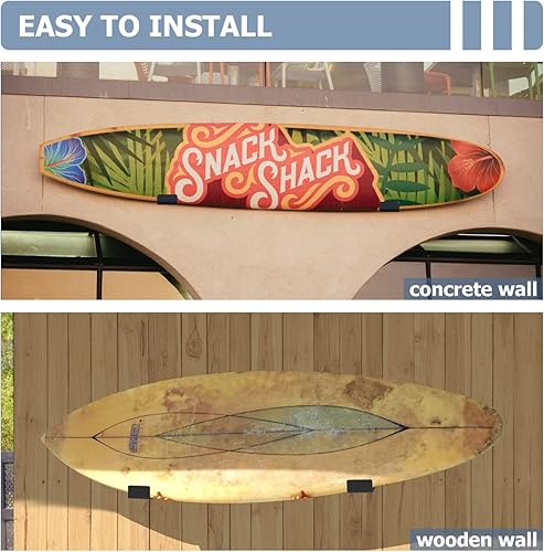 Miniatura 5 de Poskad Estante de montaje en pared para tabla de surf, perchas minimalistas para almacenamiento en pared (tornillos incluidos).