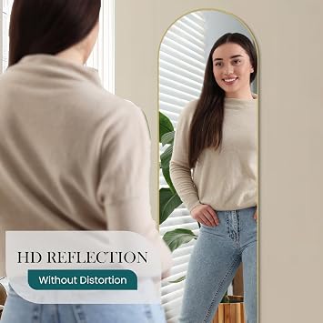 NEWBULIG 59x16 Arched Full Length Mirror, Full Body Floor Mirror, Gold