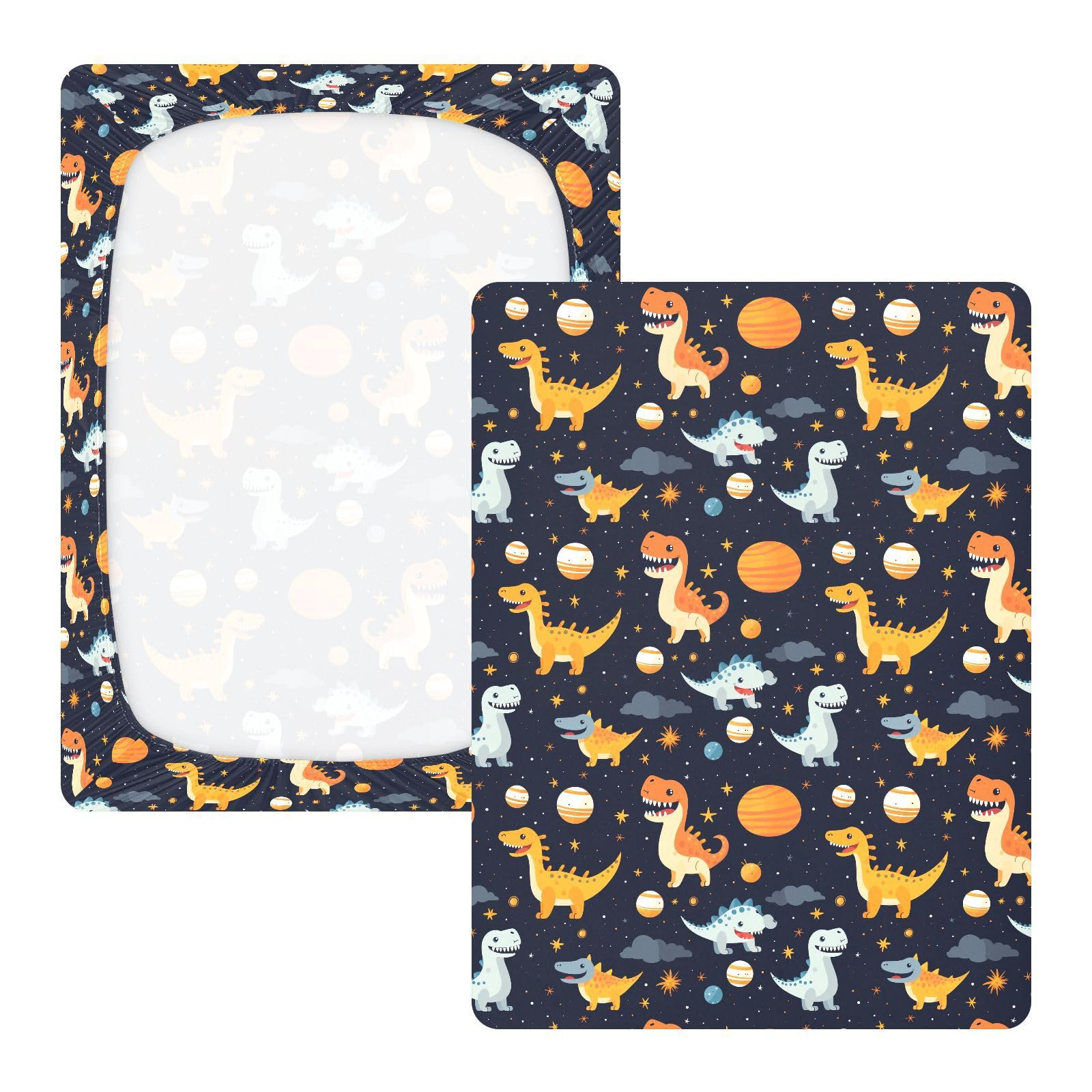Drap-housse pour berceau de bébé motif dinosaures de l'espace pour garçons et filles, 71,1 x 132,1 cm