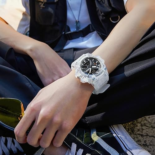 Miniatura 4 de KXAITO Reloj deportivo analógico para hombre, reloj militar para exteriores, cronómetro, digital, electrónico, grande, pantalla doble, impermeable,