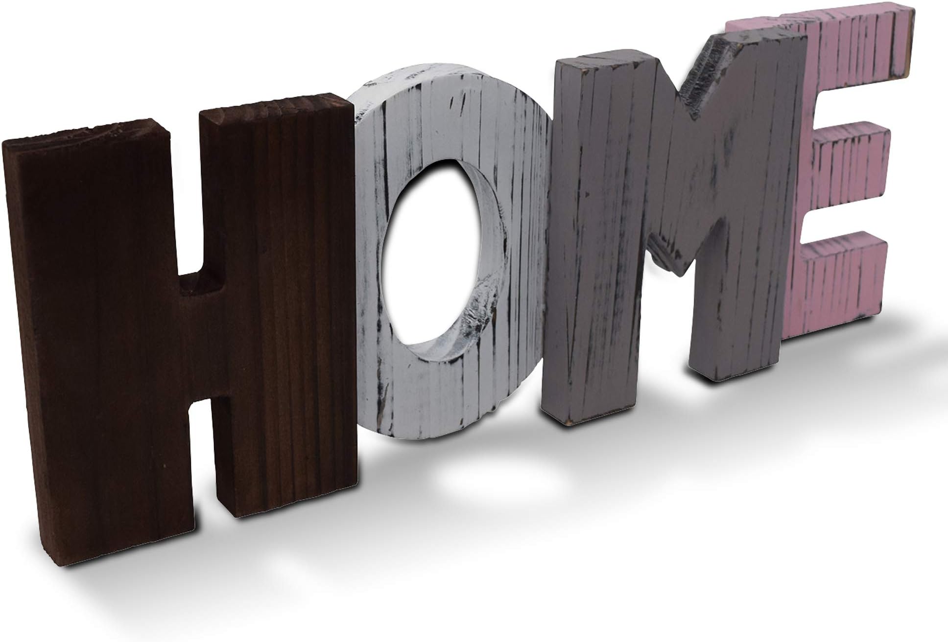 Exultimate Freestanding Distressed Fashion Wooden Sign for Home Decor Home Sign Letters for Living Room, Fireplace