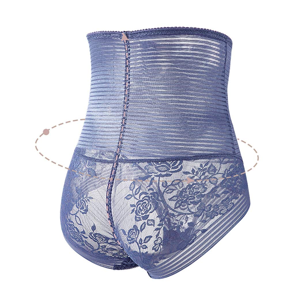 Bragas Braguitas Tangas Señoras del Verano Peinados De Algodón Y Encaje Completa Maxi Estiramiento Breve Bragas Alta Subida del Bragas, Paquete De 3(E,Large)