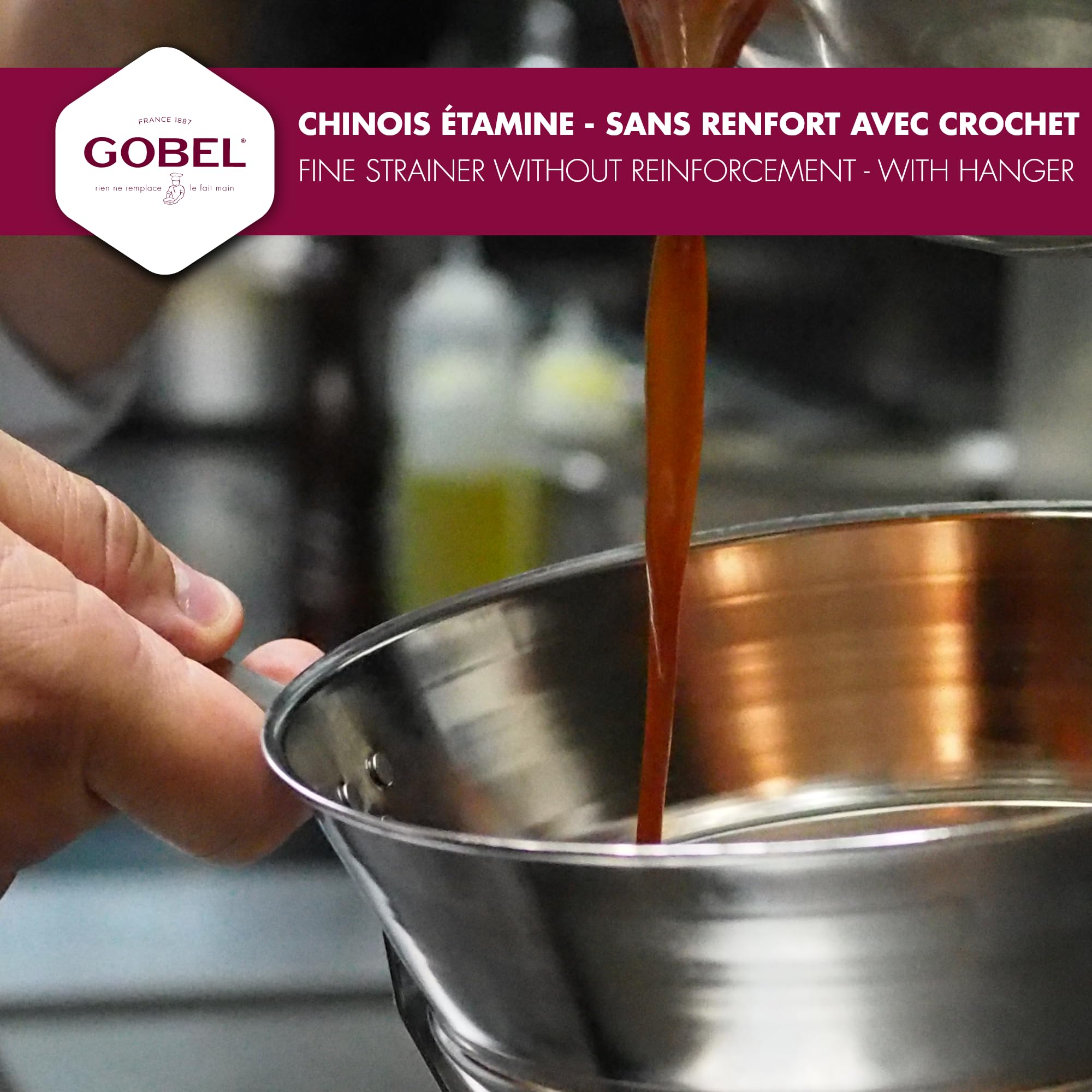 Gobel 114110 Tamis Chinois avec Crochet Fer Blanc