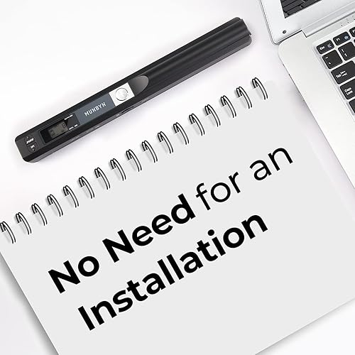 Miniatura 5 de Escáneres portátiles con cable USB para fotos, recibos, 1050 DPI, (tarjeta de memoria 16G incluida), recargable, escáner de fotos MUNBYN para Negro