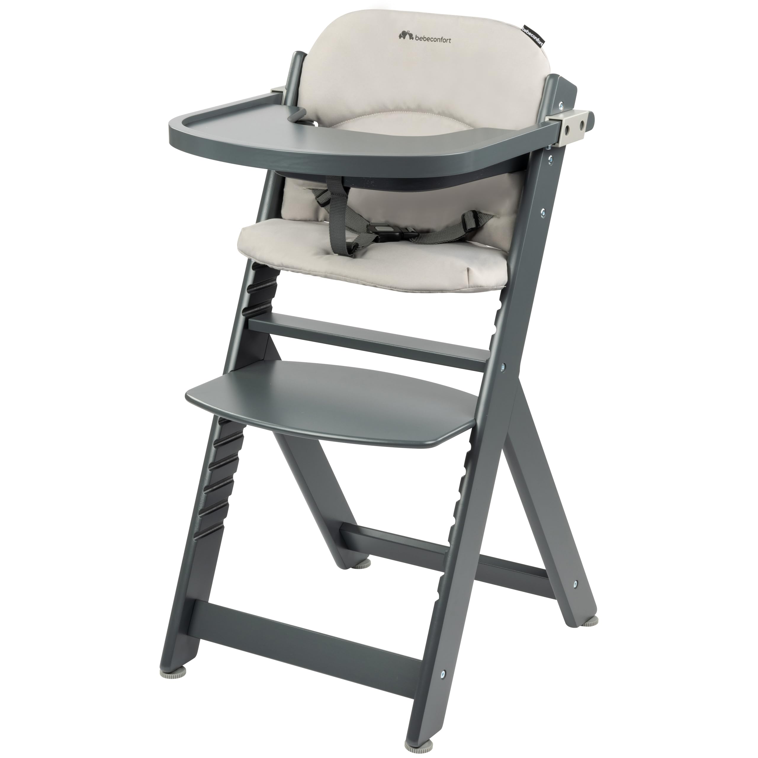 Bebeconfort Cuscino per Seggiolone pappa in legno Timba e Timba Basic, rivestimento impermeabile, colore Grey Mist