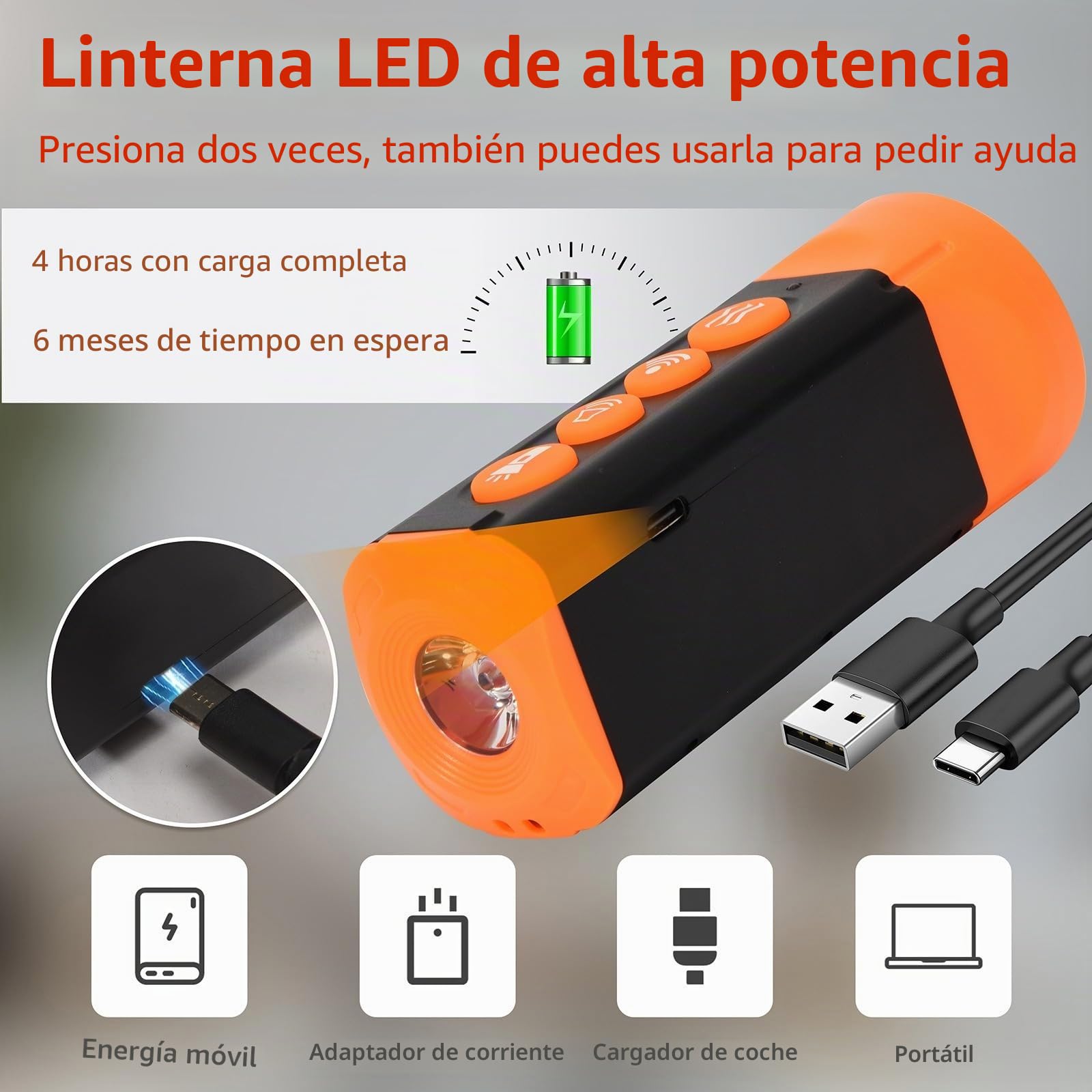 Productos Genéricos de Seguridad de Linternas de Autodefensa para Ayuda Canina Repelente de Autodefensa