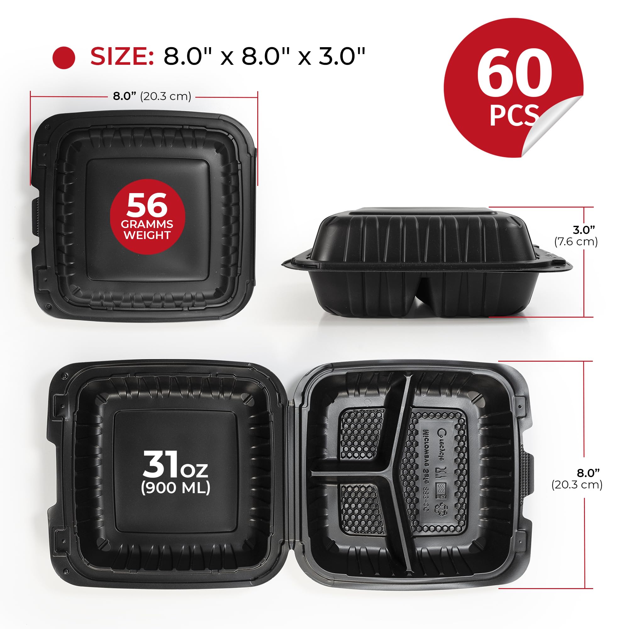 Snapklik.com : SPARGOS Take Out Containers For Meal (60 Pack) 8