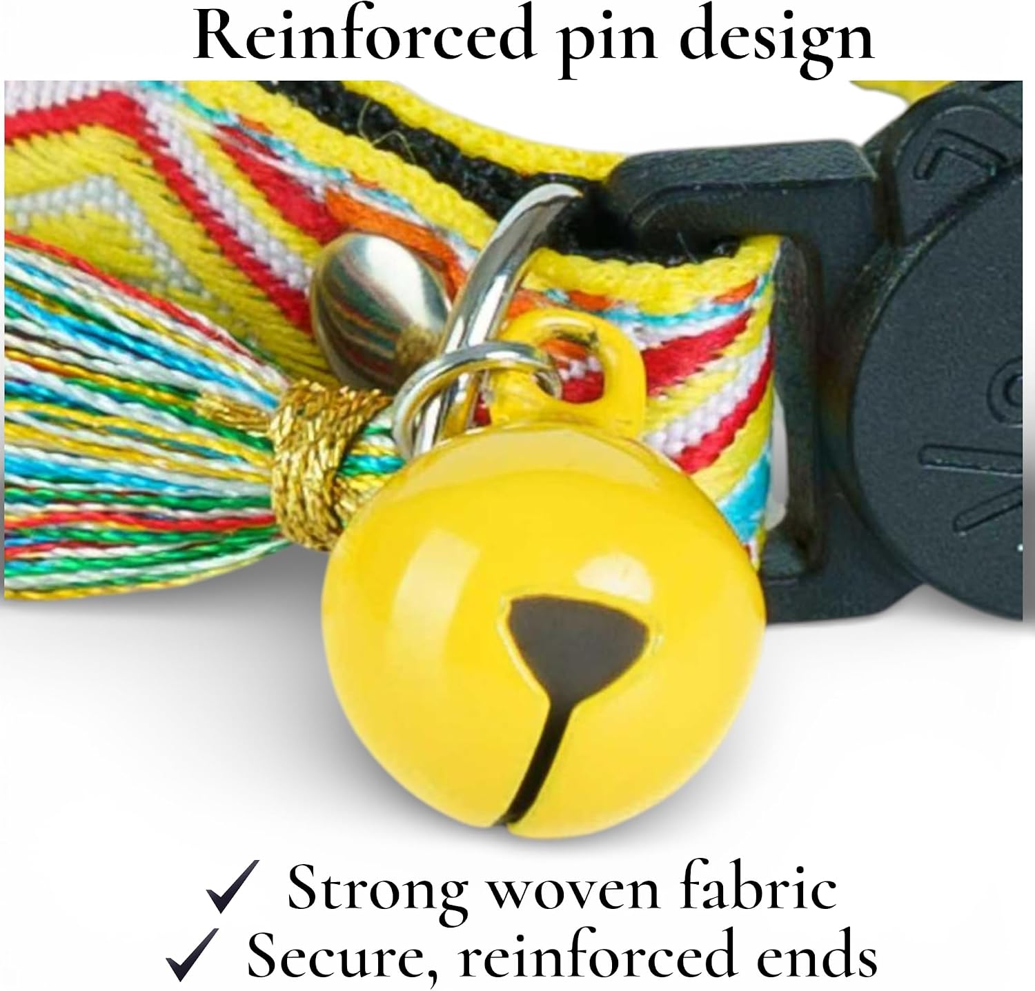 Cat Collar with AirTag Holder – Breakaway Lightweight Woven Cat Collar, Adjustable with Bell for Cats & Kittens (Dream Garden Set) | Amazegoods image 3