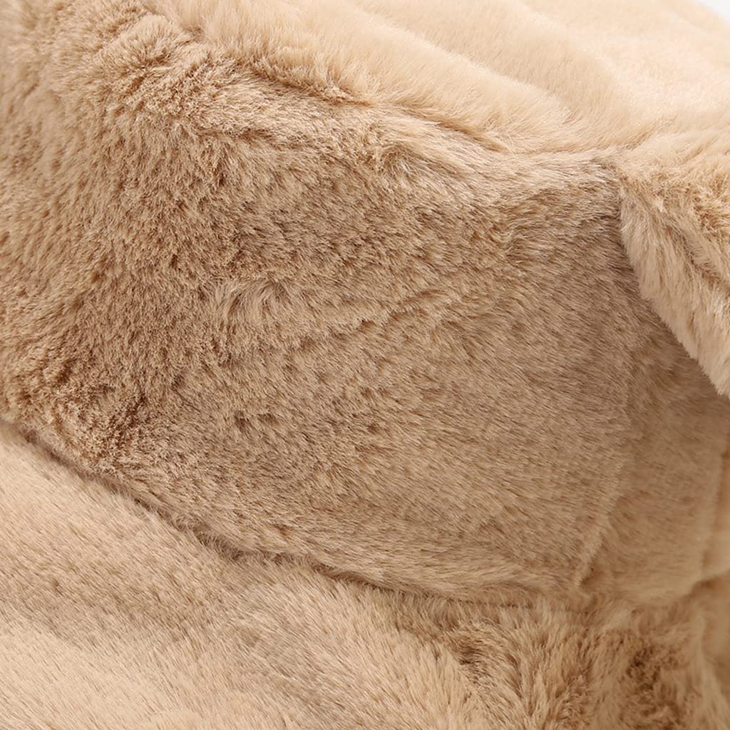 Big Ear Solid Color/Print Autumn Winter Faux Plush Hat Outdoor Trend Fisherman Casual Warm Hat