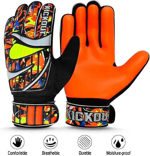 Miniatura 6 de Kickout Guantes de portero de fútbol prémium  Guantes de portero Funky con látex de 0.118in para un agarre y protección