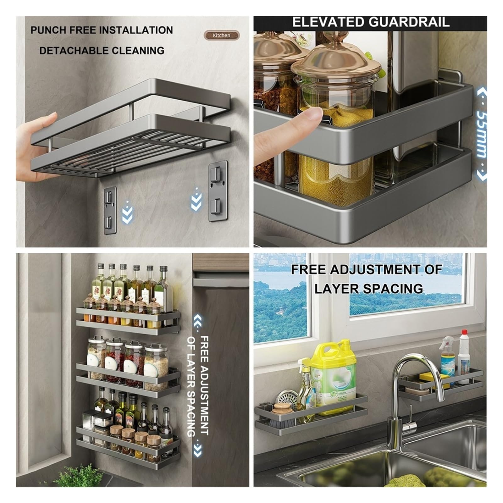 Étagère À Épices Suspendue, Étagère À Épices, Étagère À Épices De Cuisine, Étagère À Épices Murale, Étagère À Épices Suspendue, Organisateur De Barre D'outils De Cuisine, Étagère À Épices Porte-épices