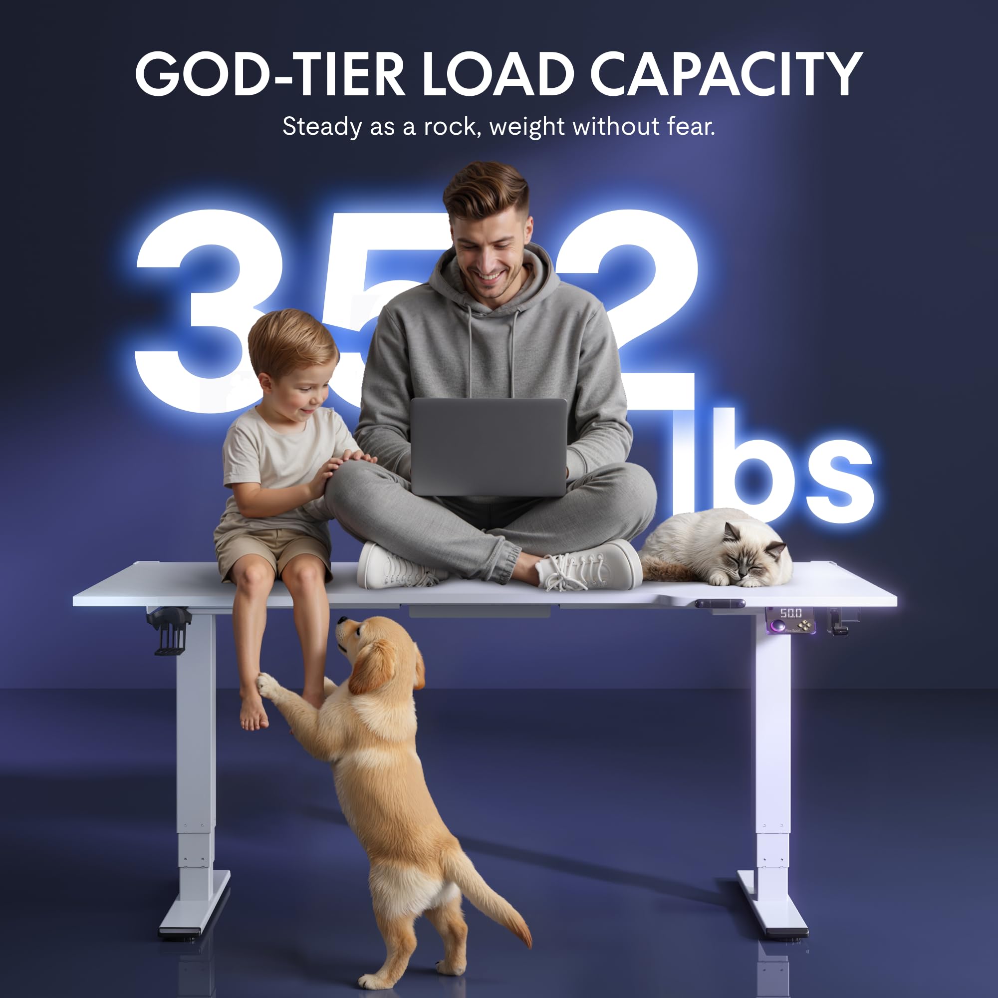 FLEXISPOT E6G CyberX 71 RGB LED Large Electric Gaming Standing Desk Dual Motor 3-Stage Adjustable Desk up to — view 3