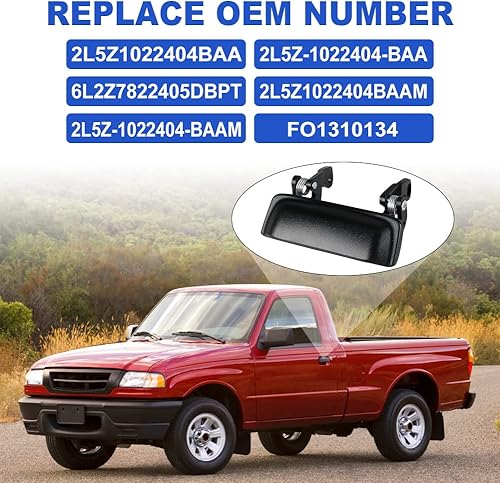 Miniatura 3 de JDMON Reemplazo de manija de puerta exterior de metal para Ford Ranger 1998-2011 Mazda B2300 B3000 B4000 2001-2010 Reemplaza# 2L5Z1022404BAA negro 2