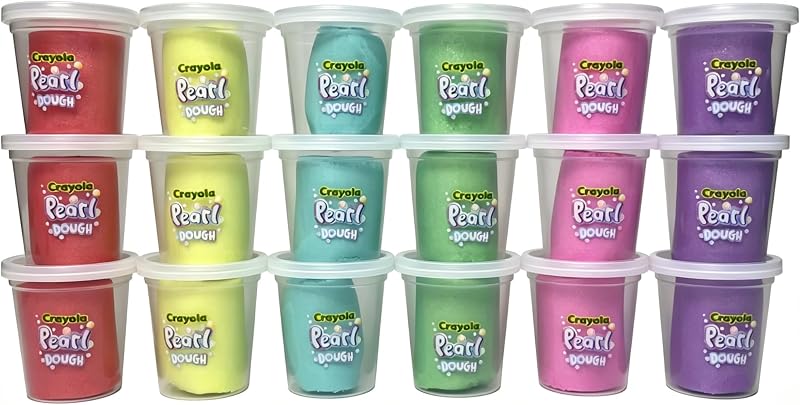 18pk Pearl Dough 18pk x 3oz – Party Favors, Fidget Toys, Sparkling Colors for Creative Play, Safe Non-Toxic Crafting, Great Classroom Fun or Non-Candy Alternative