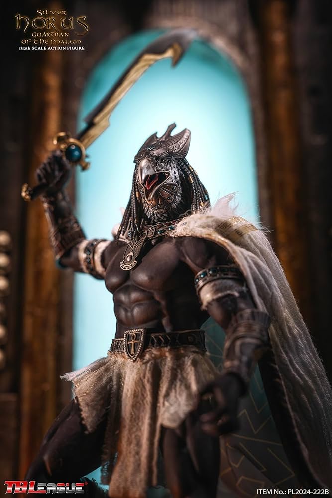 中古品　TBLeague　1/6フィギュアHorus 短期出品 TBLeague Silver Horus Guardian Of The Pharaoh 1/12 Scale
