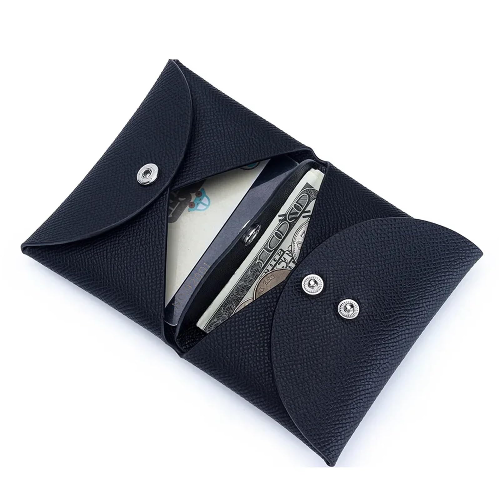 Portamonete Portamonete piccolo in pelle da 1 pezzo in Porta carte for uomo Donna(Elephant gray)