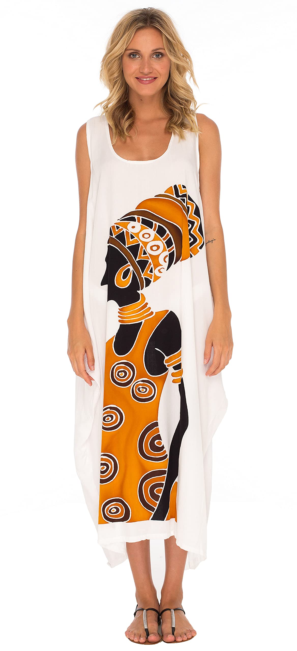 SHU-SHI - Vestido Largo sin Mangas para Mujer - Ideal para la Playa - Tallas Grandes